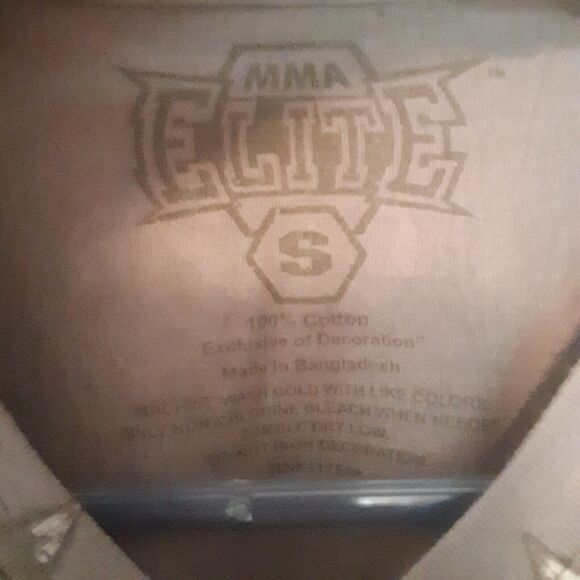 MMA Elite T-Shirt Mens S Cotton Short Sleeve V-Neck Gray Small Double-Sided - Picture 3 of 7